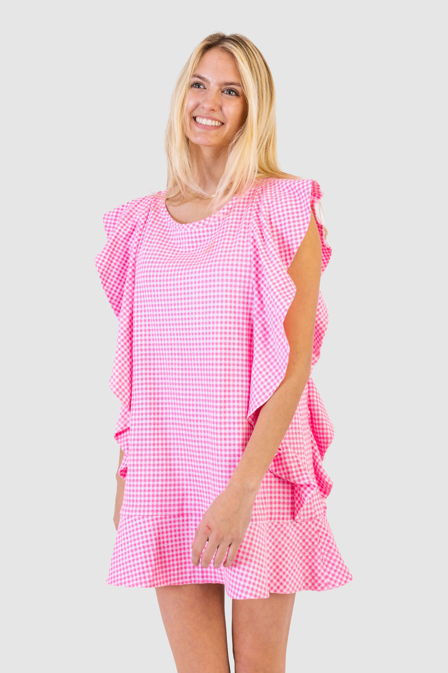 NOAH DRESS HOT PINK GINGHAM *LIMITED ...